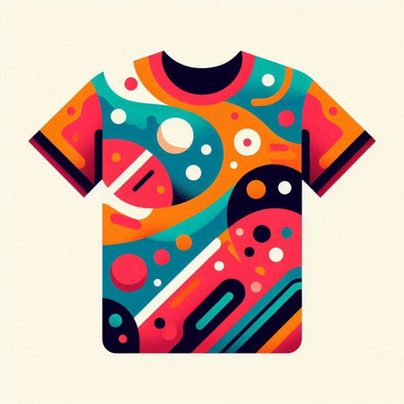 T-shirt with colorful pattern. Vector illustration. Eps 10.のイラスト素材