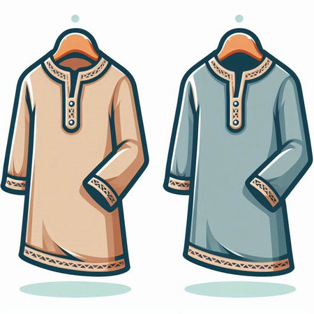 Vector illustration of a man's shirt and a woman's shirt.のイラスト素材