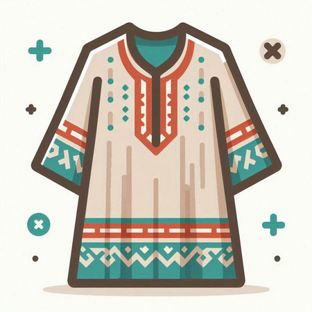 Ethnic clothes. Vector illustration in retro style. Ethnic clothing.のイラスト素材