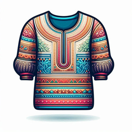 Tribal sweater isolated on white background. Colorful vector illustration.のイラスト素材