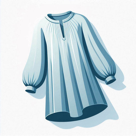Illustration of a long sleeve blouse on a white background.のイラスト素材