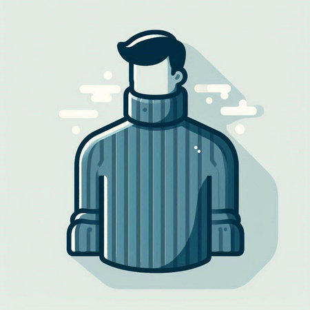 Vector illustration of a man in a sweater. Flat style. Design element.のイラスト素材