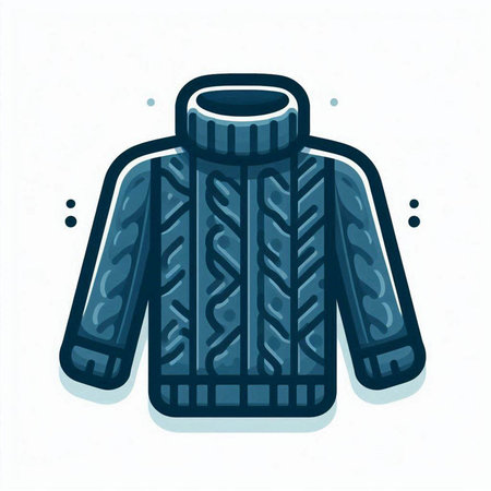 Woolen winter jacket. Vector illustration isolated on white background.のイラスト素材