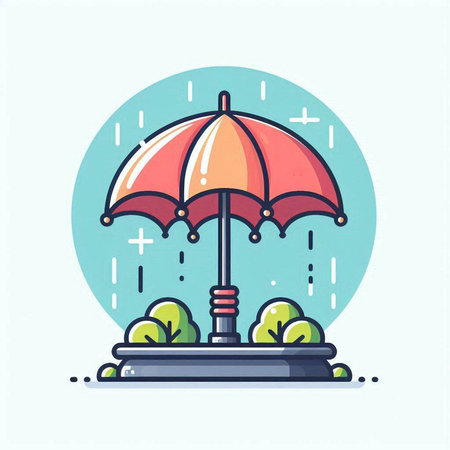 Umbrella icon. Flat illustration of umbrella icon for web designのイラスト素材