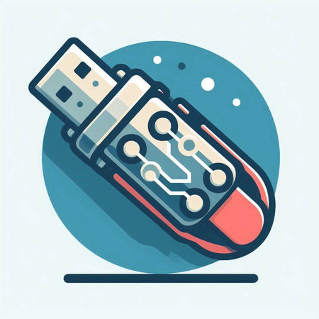 Usb flash drive icon, vector illustration. Flat design style.のイラスト素材