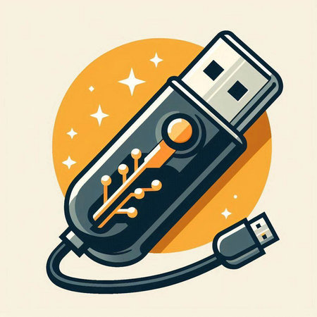 Usb flash drive icon. Flat design style. Vector illustration.のイラスト素材