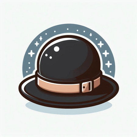Vector illustration of a hat with a buckle on a white background.のイラスト素材