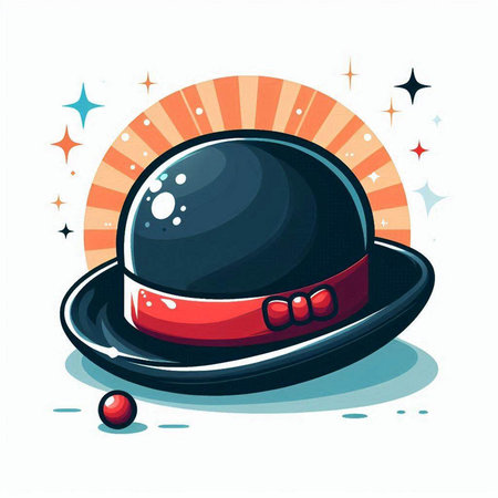 Magician hat isolated on white background. Vector illustration in cartoon style.のイラスト素材