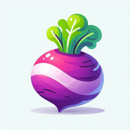Vegetable icon. Vector illustration of a beet with leaves.のイラスト素材
