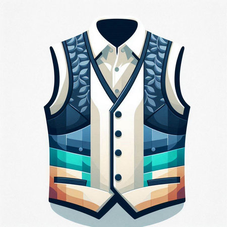 Illustration of a man's waistcoat with a pattern on itのイラスト素材