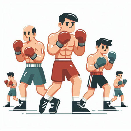 Boxing concept. Cartoon illustration of boxing vector concept for web designのイラスト素材