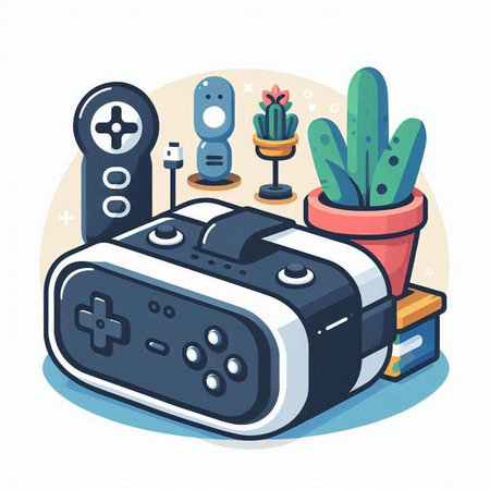 Gamepad in a flat style. Vector illustration. Isolated on white background.のイラスト素材