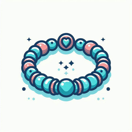 Beaded bracelet. Hand drawn vector illustration in cartoon style.のイラスト素材