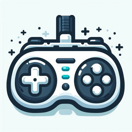 Video game controller icon in flat style. Gamepad vector illustration.のイラスト素材