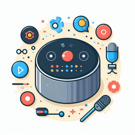 Microphone icon in flat style. Vector illustration for your design.のイラスト素材