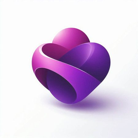 Abstract 3d heart icon. Vector illustration. Design element for your business.のイラスト素材