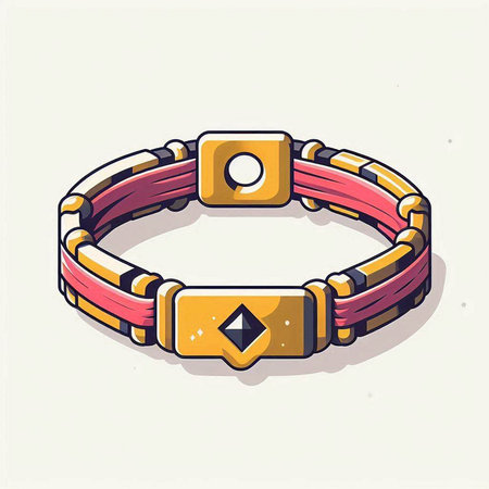 Fashionable bracelet with gemstones. Vector illustration in cartoon style.のイラスト素材