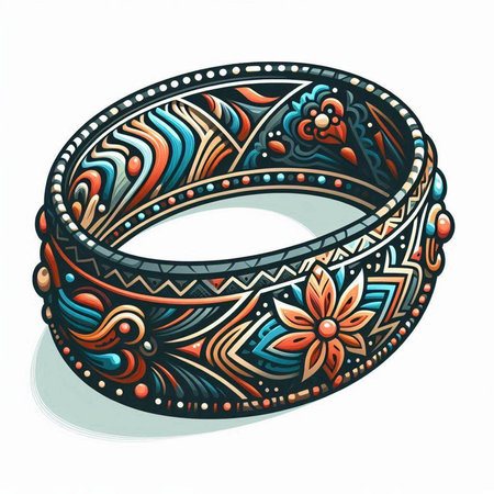 Hand drawn bracelets with floral ornament. Vector illustration for your designのイラスト素材