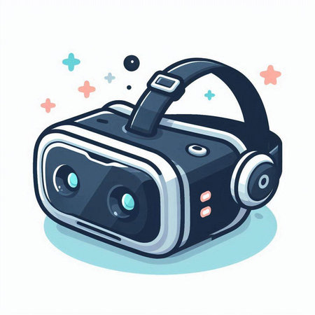 Virtual reality headset icon. Vector illustration of a virtual reality headset.のイラスト素材