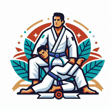 Tae Kwon Do, Korean martial arts. Vector illustration.のイラスト素材
