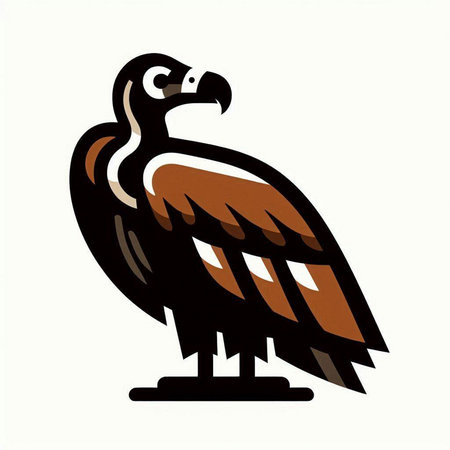 griffon vulture on a white background, vector illustration.のイラスト素材