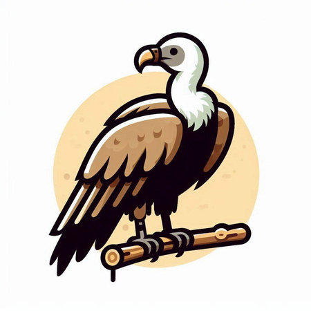 Griffon vulture on white background. Vector illustration for your designのイラスト素材