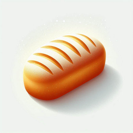 Illustration of a loaf of bread on a white background with shadowのイラスト素材