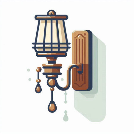 Lantern on a white background. Vector illustration in flat style.のイラスト素材