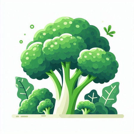 Broccoli isolated on white background. Vector illustration. Broccoli in flat style.のイラスト素材