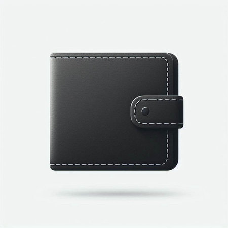 Black wallet isolated on white background. Vector illustration. Eps 10.のイラスト素材