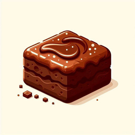Chocolate cake. Vector illustration in cartoon style. Isolated on white background.のイラスト素材