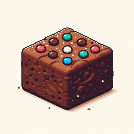 Illustration of a chocolate cake with multicolored sprinkles.のイラスト素材