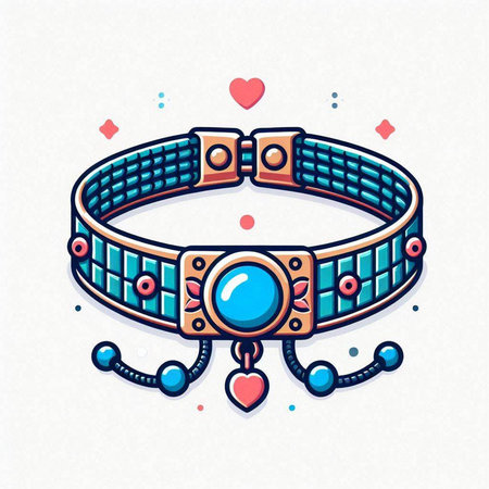 Beaded bracelet with precious stones and beads. Vector illustration.のイラスト素材