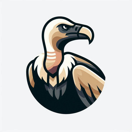 Vulture head vector illustration isolated on white background. Retro style design.のイラスト素材