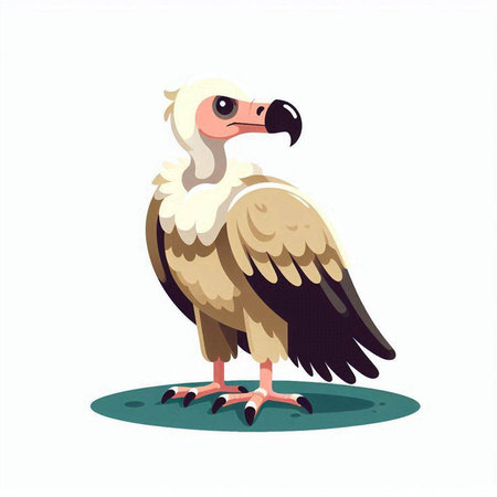 Griffon vulture vector illustration isolated on a white background.のイラスト素材
