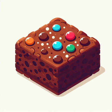 Chocolate cake on a white background. Vector illustration in cartoon style.のイラスト素材