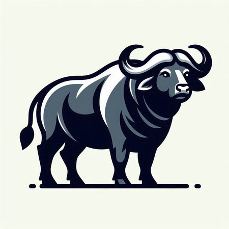 Buffalo vector illustration isolated on white background for t-shirt design.のイラスト素材