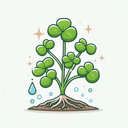 Green tree with water drop, ecology concept. Vector illustration. Eps 10のイラスト素材
