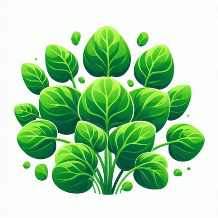 Green leaves on a white background. Vector illustration for your design.のイラスト素材
