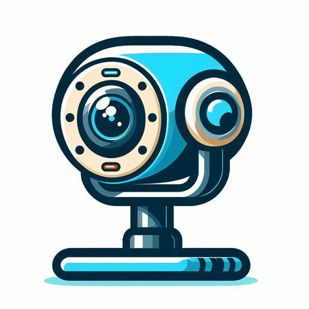 Vector cartoon illustration of web camera. Isolated on white background.のイラスト素材