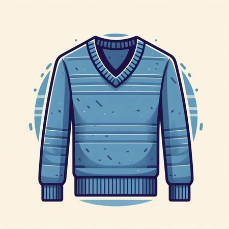 Vector illustration of a sweater on a light background. Winter clothing.のイラスト素材