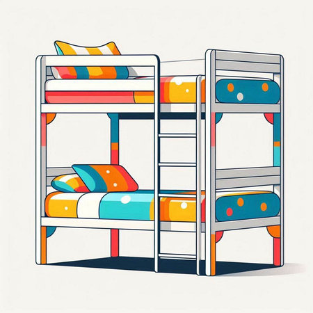 Bunk beds in the flat style. Vector illustration for your designのイラスト素材