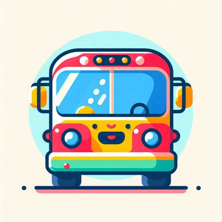 School bus. Vector illustration in flat style on the theme of education.のイラスト素材