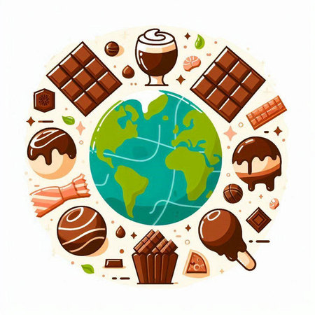 Vector illustration of World Chocolate Day. Vector illustration of World Chocolate Day.のイラスト素材