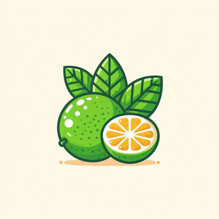 Citrus fruit icon. Vector illustration in cartoon flat style.のイラスト素材