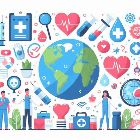 World Health Day Concept. Flat Vector Illustration of World Health Day.のイラスト素材