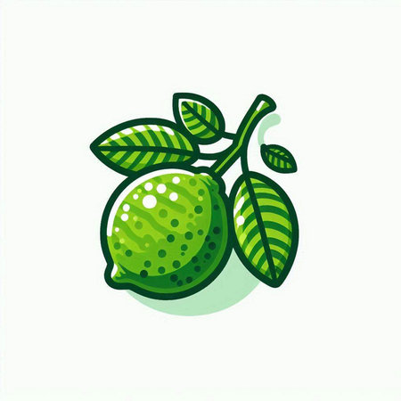 Lime fruit icon isolated on white background. Hand drawn vector illustration.のイラスト素材