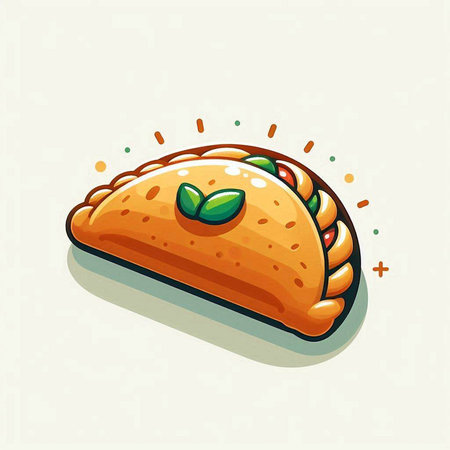 Mexican taco vector illustration. Cinco de mayo food.のイラスト素材