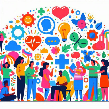 Concept of social media, communication and networking. Vector illustration.のイラスト素材