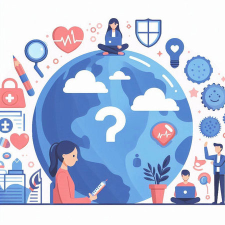 Flat design vector illustration concept of online medical consultation, telemedicine, e-health, healthy lifestyle.のイラスト素材